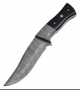 Herramienta Artesanal de Uso General de Acero de Damasco Forjado a Mano con Mango de Ébano Negro y Micarta Gris - Product Image 2