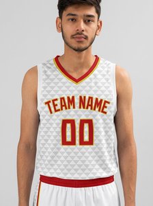 Ensemble de maillots de basket-ball blancs pour hommes, sans manches, impression sublimée, nom de l'équipe 00, polyester respirant, coupe athlétique - Product Image 2