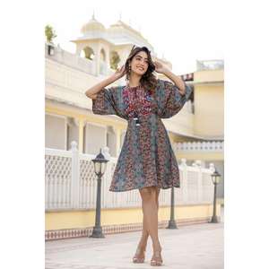 Women's Fashion <b>Tunic</b> <b>Top</b>, <b>Long</b> <b>Sleeve</b>, Cotton Blends, Embroidery Details - Product Image 1