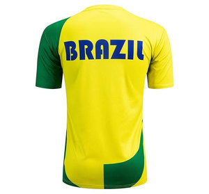 Maillot de football unisexe à manches courtes avec drapeau national du Brésil, imprimé par sublimation, respirant, en polyester, pour adultes, toutes saisons, col rond - Product Image 2