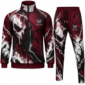 Premium Sublimation Tracksuit Jacket <b>Pants</b> Set Custom Sportswear Gym Workout Fitness Running Training 100% Cotton Eco-Friendly - Product Image 1