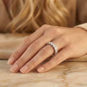 Luxury 925 Sterling Silver Gold <b>Adjustable</b> Lab Grown Diamond Statement <b>Ring</b> Elegant Brilliant Stone Fine Jewelry - Product Image 3