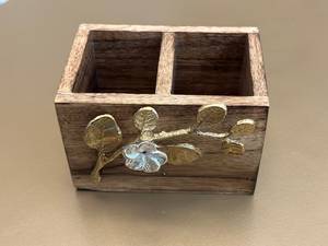 Multipurpose Wooden Cutlery Basket <b>Kitchen</b> and Dining Organizer - Product Image 2