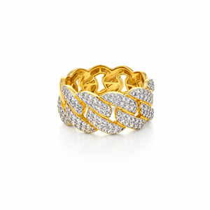 Anillo de Cóctel de Moissanita Chapado en Oro de Lujo AMBER JEWELS, Engaste de Puntas, Forma Geométrica, Unisex, Uso Diario - Product Image 4