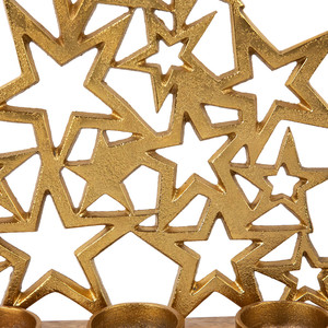 Portavelas de Té con Forma de Árbol de Navidad de 12 Estrellas con Base de Madera de Mango, Decoración Navideña 2026 - Product Image 5
