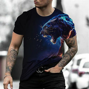 Ropa de calle informal de verano para hombre, camiseta de manga corta, hombros caídos de gran tamaño, camisetas de moda de Color contrastante, estampado de algodón 100% - Product Image 1