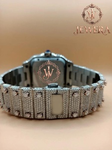 Montre mécanique de luxe en acier inoxydable de qualité supérieure avec cadran en verre et diamants Moissanite, 41 mm, pour usage quotidien durable - Product Image 2