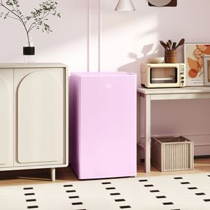 Mini Frigo 12V con Congelatore 3.2 Cu.Ft, Porta Singola, Termostato Regolabile, Porta Reversibile, Rosa, per Ufficio - Product Image 2