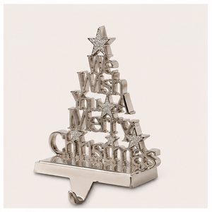 High Quality Metal Christmas Tree <b>Stocking</b> <b>Holder</b> Silver Nickel Plated Weighted Mantel Hanger For Fireplace Holiday Decoration - Product Image 1