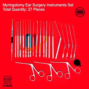 Juego de Instrumentos Quirúrgicos para Miringotomía, Calidad Premium, 27 Piezas, Acero Inoxidable Alemán, Reutilizables, para Cirugía de Oído ORL - Product Image 1