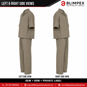 Ensemble coordonné deux pièces décontracté sur mesure OEM : chemise à col campiste oversize et pantalon large – Directement de l'usine Blimpex International - Product Image 2