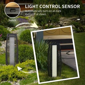 Lampe solaire de jardin à allumage/extinction automatique avec lumières LED étanches - Product Image 4
