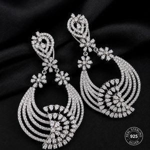 Statement Sterling Silver CVD <b>Diamond</b> <b>Earrings</b> with EF VVS VS Lab Grown <b>Diamonds</b> - Product Image 6