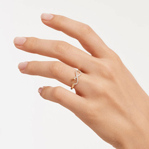 แหวนทองคำขาวรูปหัวใจอินฟินิตี้ประดับเพชรแล็บโกรว์ - Product Image 5