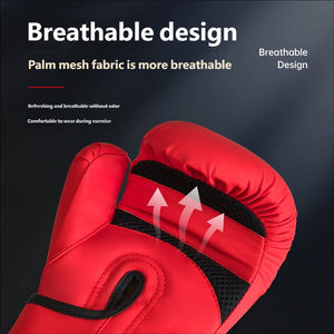 Guantes de Boxeo de Cuero de Alta Calidad Personalizados de Fábrica, Guantes de Boxeo Transpirables con Cierre de Gancho y Bucle para Entrenamiento Profesional y Competición - Product Image 6