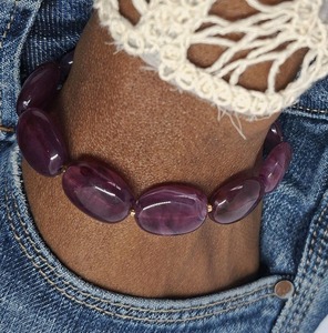 Bracelets élastiques faits main en perles de résine géométriques irrégulières exagérées et perles acryliques ovales, cadeaux pour femmes, artisanat en résine - Product Image 5