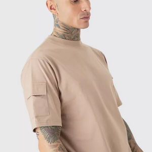 Ensemble T-shirt et short tricoté 100 % coton respirant à séchage rapide pour homme, style décontracté streetwear, grandes tailles, vente en gros, OEM ODM - Product Image 3