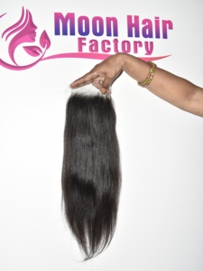 Extensiones de Cabello Indio Remy Liso HD 5x5, Negro Natural, Cutícula Alineada, Doble Trama a Máquina, Partición Libre, 100g - Product Image 2