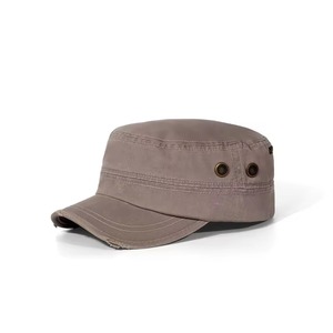 Casquette plate réglable marron style cadet 100% coton avec logo brodé, nouveau style Patrol pour les voyages et les activités de plein air - Product Image 1