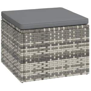 Ensemble de salon de jardin en rotin PE anthracite, acier thermolaqué couleur gris - Product Image 4