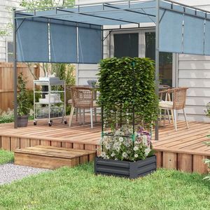 Wooden Garden Bed and Flower Shelf Planter Box Elegant Fencing Trellis & Gates Product - Product Image 1