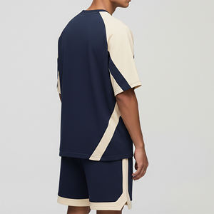 Nouvel Arrivage 2026 Ensemble Short Homme 100% Coton Bicolore Imprimé Écologique Respirant Streetwear Logo Brodé Personnalisé Hip Hop - Product Image 5