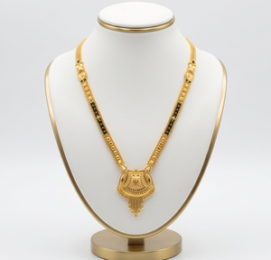 Divyoro Classic Gold Plated Mangalsutra Pendant Necklace Tassel Design for Women Wedding Jewelry <b>Copper</b> Alloy Beaded <b>Chain</b> - Product Image 1