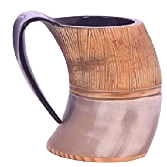 Kualitas Terbaik asli jenis ukiran tanduk kerbau Viking minum berbagai macam mug dengan harga murah oleh gm impex