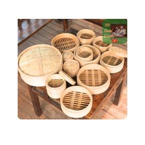 Panier vapeur traditionnel en bambou pour dim sum, raviolis, bao buns et légumes – Cuisine asiatique authentique – Vente en gros – Meilleur prix - Product Image 5