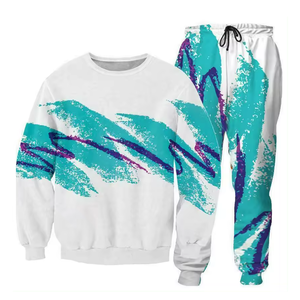 Conjunto Deportivo Unisex de Manga Larga con Cuello Redondo, Cierre con Cordón, Estampado Pintado a Mano, Transpirable, Ropa Casual de Primavera, Talla Adulto - Product Image 1