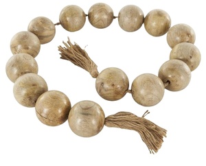 Hot Selling <b>Large</b> Wooden <b>Bead</b> Garland With Tassels Farmhouse Decor Rustic Boho Home Styling Extra Long Accent Piece - Product Image 1