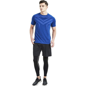 Men's Short Sleeve O-Neck T-<b>Shirt</b> Solid Color Knitted Quick Dry Sporty Fit Regular Length 100% Polyester - Product Image 6