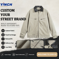 Vente directe d'usine, veste de travail vintage pour hommes, style streetwear printemps, style rétro, logo personnalisé, veste zippée pour hommes