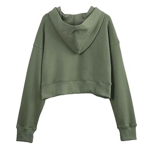 Sudadera con Capucha Corta para Mujer, 100% Algodón, Transpirable, para Invierno, Uso Casual y al Aire Libre, Manga Larga, Precio de Fábrica, Venta al Por Mayor - Product Image 2