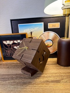 Wooden Cube Shape <b>Table</b> <b>Clock</b> For Elegant Modern Home Decor Desk <b>Clock</b> Bedroom Office Side <b>Table</b> And Luxury Decorative Accent - Product Image 6