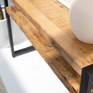 Console industrielle à deux étagères Vandana Sierra Terra, meuble d'appoint moderne en métal et bois - Product Image 2