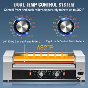 Cuocitore Commerciale a Rulli per Hot Dog da 12 Posti, 750W, in Acciaio Inossidabile, con Luce LED e Doppio Controllo della Temperatura per Mantenere Caldi i Hot Dog - Product Image 4