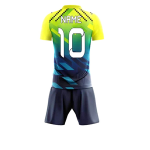 Ensemble d'uniformes de football personnalisés de haute qualité avec logo, unisexe, en polyester, pour club de football, incluant short et nom sublimé, vert - Product Image 6