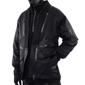 Veste bomber épaisse Techno Wear pour homme, coupe ample, col montant, coupe-vent, avec logo frontal, noir métallisé - Product Image 2