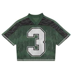 Fabricante personalizado de camisetas de fútbol retro americanas, camisetas de fútbol de malla cuadrada con cuello en V de gran tamaño para hombre - Product Image 2