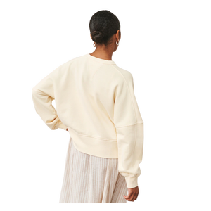เสื้อสเวตเชิ้ตโอเวอร์ไซส์ทรงหลวมสำหรับผู้หญิง คอวี แขนยาว สีพื้น ผ้าฝ้ายถัก 100% ระบายอากาศได้ดี มีซับในด้านหน้า สไตล์ฤดูใบไม้ร่วง - Product Image 2