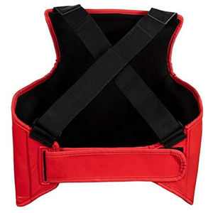 Protection de poitrine en cuir PU personnalisée, couleur noir et rouge, prix de gros, pour la boxe, le combat, l'entraînement MMA, protège-poitrine de boxe. - Product Image 2