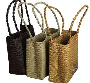 Sac à main en jute écologique robuste avec poignées renforcées, sac de courses réutilisable - Product Image 1