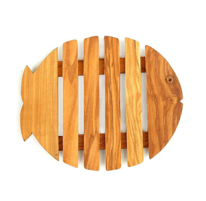 <b>Wood</b> Trivet <b>Mats</b> Square Trivet <b>Mats</b> With Circular Design Anti-Heat For Dining <b>Table</b> Modern Style <b>Wood</b> Trivet - Product Image 4