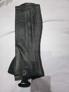 Custom Genuine Leather Equestrian <b>Half</b> <b>Chaps</b> Soft Cowhide Horse Riding Leg Armor Gaiters Factory Supplier Bags - Product Image 2