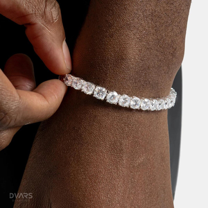 Pulsera de tenis de lujo para hombre estilo Hip Hop con moissanita, cadena con incrustaciones de 4 puntas, plata 925, chapado en oro de 18K, diamante Dvars - Product Image 2