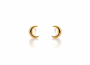 ต่างหูมินิมอลรูปพระจันทร์ ทอง 14K สำหรับทุกเพศ ใส่ได้ทุกวัน - Product Image 3