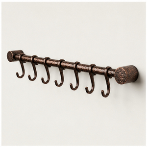 Rail de rangement mural en cuivre antique pour ustensiles de cuisine avec crochets en S, organisateur de casseroles et poêles pour la maison et les restaurants, rangement polyvalent - Product Image 3