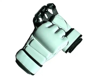 Gants de boxe et MMA en cuir à demi-doigts à prix raisonnables avec poignées, logo personnalisé, vêtements d'arts martiaux, couleur unie - Product Image 1