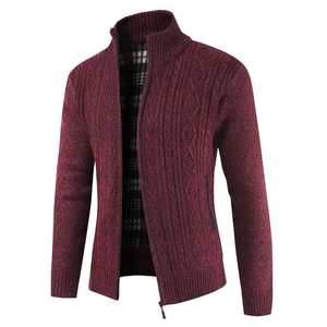 Chaqueta al por mayor para hombre, cárdigan grueso, chaqueta bomber con cuello alto para hombre - Product Image 3